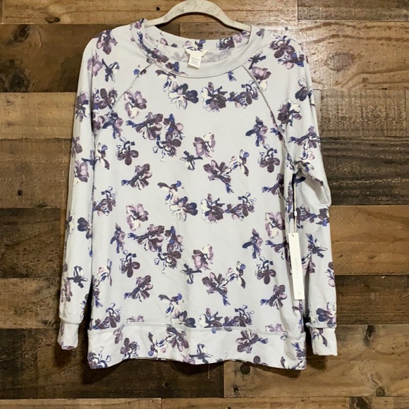 Caslon Light Blue Floral Cozy Print Sweatshirt - Picture 7 of 12